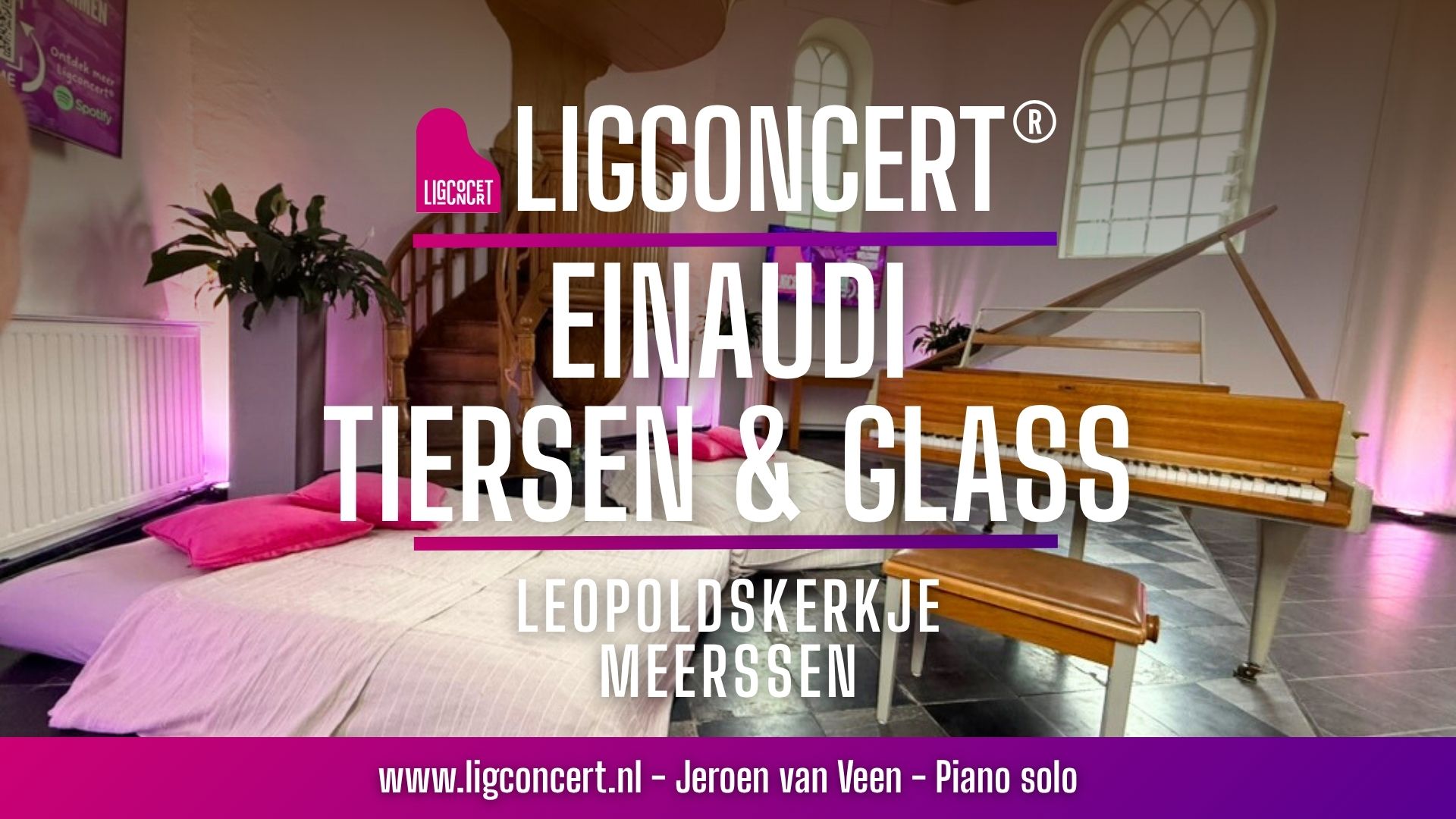 Leopoldskerkje Ligconcert Einaudi Tiersen Glass